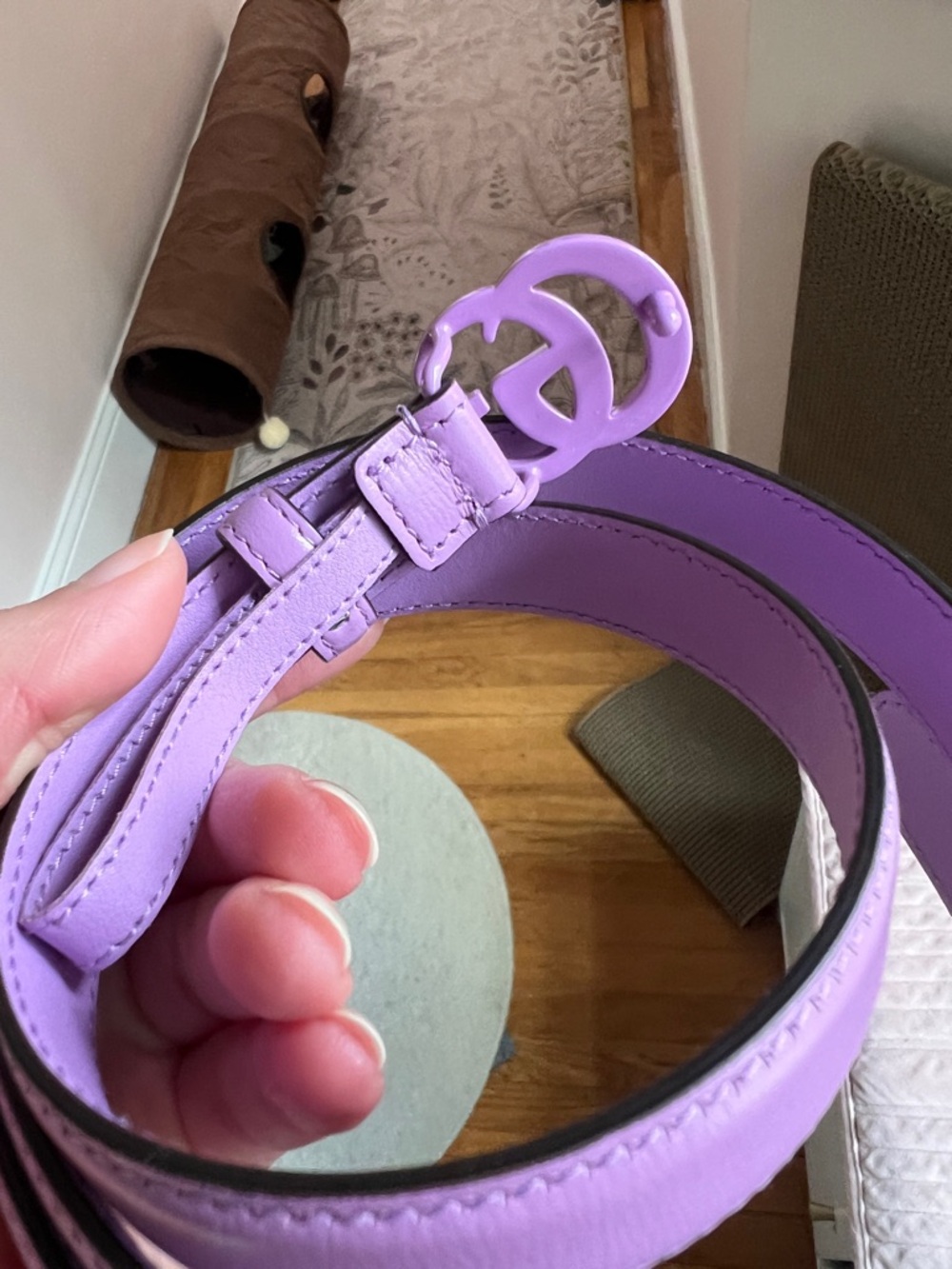 Gucci GG Marmont Buckle Belt 2mm lavender purple 90mm - Picture 4 of 8